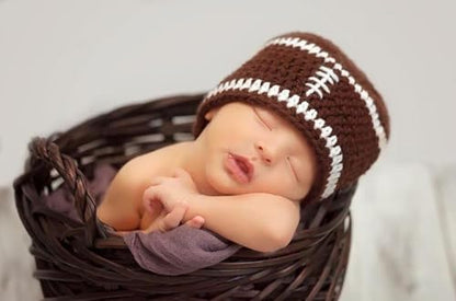 Jastore Baby Photography Props Football Cap Newborn Boy Girl Photo Shoot Outfits Crochet Costume Infant Knitted Hat Sets
