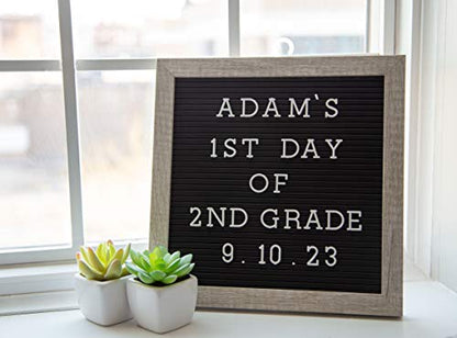 Kate & Milo Reusable Photo Sharing Prop, Back to School Chalkboard Sign to Commemorate The First and Last Day, for Kids, Boys, and Girls, Double Sided - style: Rustic Black Letterboard