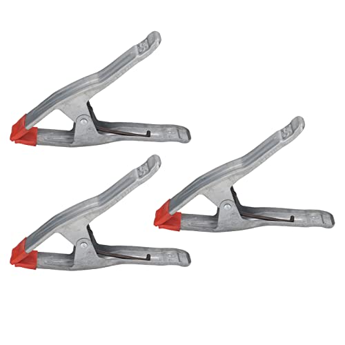 Heavy Duty 9 Inch Spring Clamps A Shape Metal Woodworking Clips for Tarpaulins Wooden Boards Photography Backgrounds Galvanized Iron Silver Red 3PCS Set