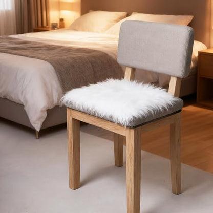 12inch Square Small Faux Fur Sheepskin Cushion, Soft Luxury Photo Props Background for Small Product Desktop Photography, Display and Decor,Jewelry, Nail Art, Locker Accessories for Girls (White)