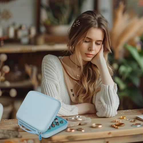GWCASE Ring Organizer Storage Case - Jewelry Ring Display Collector Box with 42 Slots. Rings Tray Holder Showcase Fits for 50+ Rings, Earrings, Brooches and Cufflinks (Box Only)-Blue - color: blue