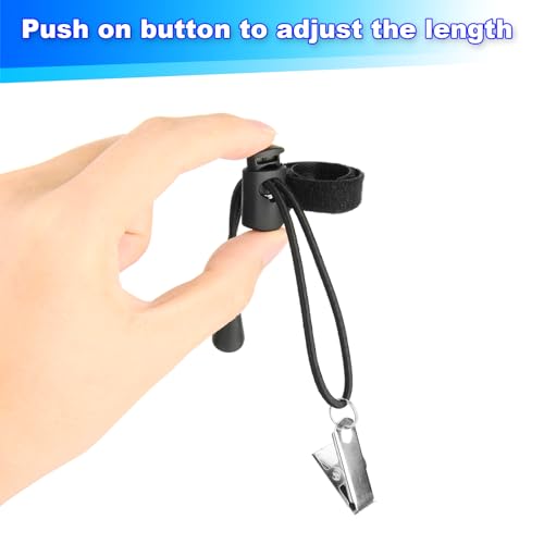 Cosmos 6 Pcs Backdrop Clips Clamps, Background Muslin String Clips Holder Photography Cloth Clip Adjustable Elastic Nylon Photo Clips for Photo Video Studio, Black
