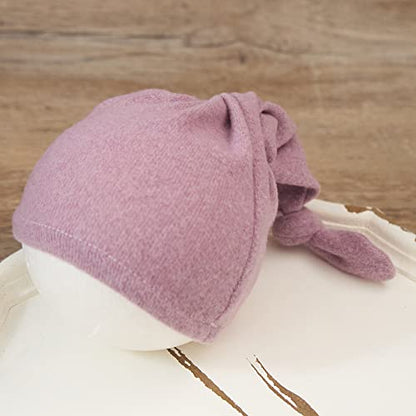 Zeroest Newborn Photography Wraps with Hat Baby Photo Outfit Girl Stretch Blanket Infant Boy Props for Baby Photo Shoot - color: Purple
