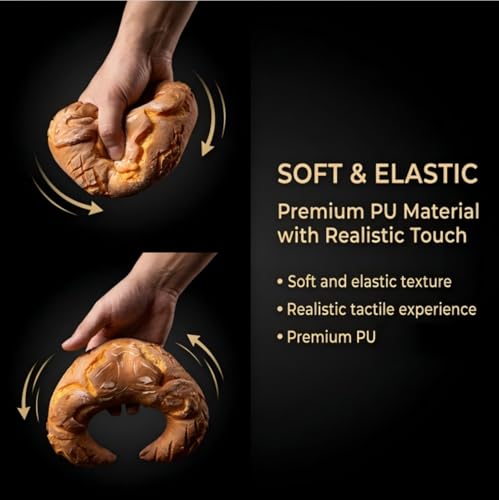 Lifelike PU Bread Prop for Holiday Decor, Simulation Artisan Loaf for Thanksgiving Table, Christmas Kitchen Styling, Halloween Display (B8)