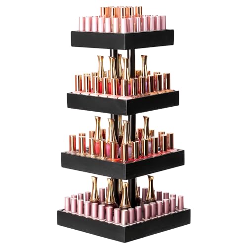 Homde Nail Polish Organizer for 86-123 Bottles, 360 Rotating Nail Polish Rack Holder, Display Storage Shelf for Fingernail Stand and Essential Oil, Gifts for Women Girls- Bamboo,Black - color: Black