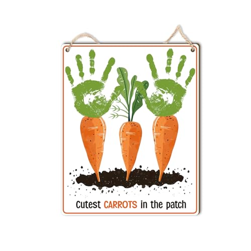 Cute Carrot Patch Wooden Plaque, Baby's First Easter Carrot Sign, First Easter Gifts for Babies Toddler, Holiday Home Decor, Baby Milestone Announcement Photo Props, Cutest Carrots In The Patch