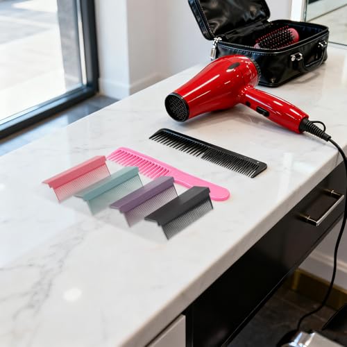 4pcs Comb Attachment for Flat Iron, Clip On Removable Hair Straightener Comb, Compact Straightening Hair Styling Tool for Women Men