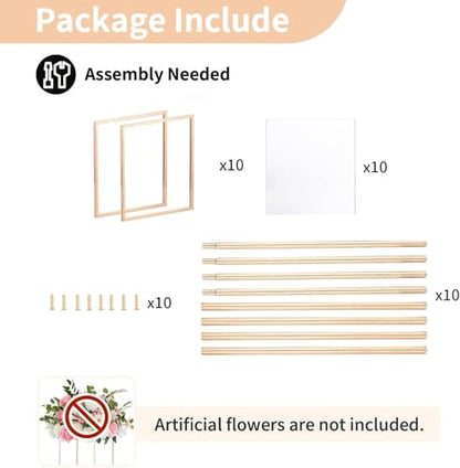 Nuptio Wedding Centerpieces Gold Vases: 10 Pcs 23⅝ inch Tall Flower Stand Metal Floor Vase Column Geometric Centerpiece Stands Rectangular Display Rack for Weddings Party Decoration - size: 23⅝" H X 10 Pcs