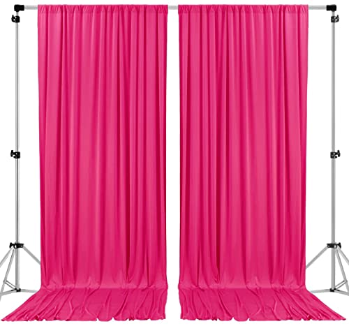 AK TRADING CO. 10 feet x 8 feet IFR Polyester Backdrop Drapes Curtains Panels with Rod Pockets - Wedding Ceremony Party Home Window Decorations - Fuschia - color: Fuschia, size: 10 ft x 8 ft