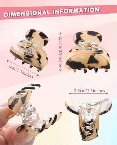 Claw Hair Clips Jaw Clamps - 12PCS Small Hair Claw Jaw Clamp for Thin Hair Styling Accessories Classic Hair Clamp for Women Girls(Amber) - color: Amber