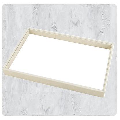 24 Grids Stackable Jewelry Tray Organizer with Removable Dividers, Velvet Jewelry Display Tray for Earrings Necklaces Bracelet Rings Display Showcase - Light Khaki - color: Light Khaki