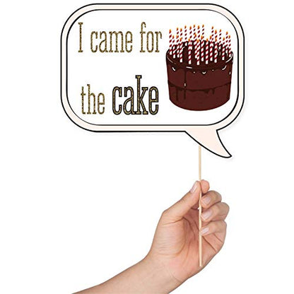 Birthday Photo Booth Props - 41-pc Kit with 8 x 10-Inch Sign, 60 Adhesive Pads, 45 Sticks