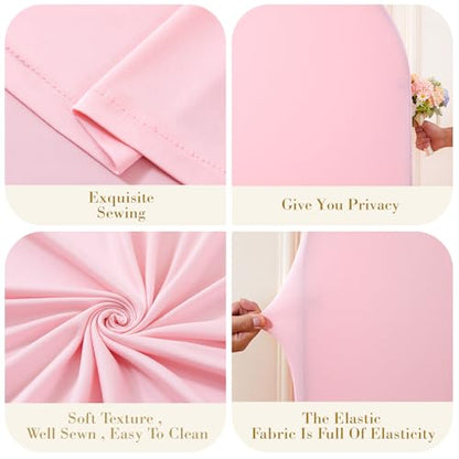 Pink and White Arch Cover 6ft Spandex Baby Shower Arch Backdrop Cover for Girls Birthday Party Bridal Shower Wedding Balloon Arch Stand Cover Gender Reveal Photo Arch Covers Stretchy Backdrop - color: White Pink, size: 6FT