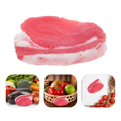 LUOZZY 2pcs Realistic Fake Pork Slices Model Fresh Meat Display for Restaurant Kitchen Decoration Table Cabinet Props Photography and Food Styling