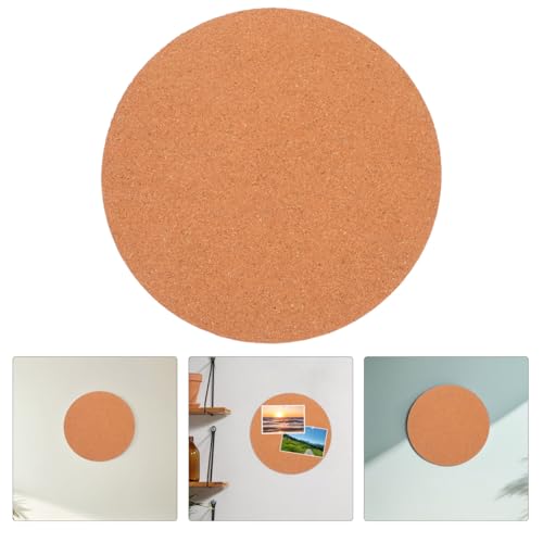 EXCEART Natural Cork Bulletin Board Set 12 Inch Round Self Adhesive Memo Surface for Office Wall Organization Photo Display and DIY Craft Projects