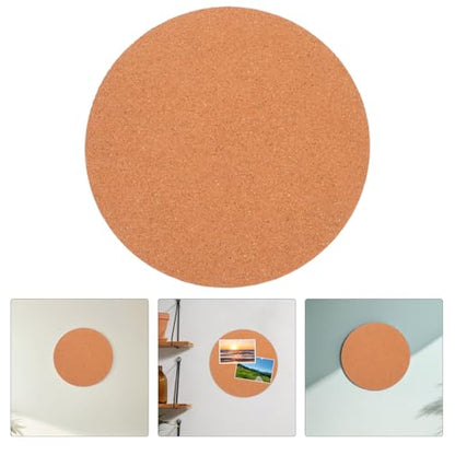 EXCEART Natural Cork Bulletin Board Set 12 Inch Round Self Adhesive Memo Surface for Office Wall Organization Photo Display and DIY Craft Projects