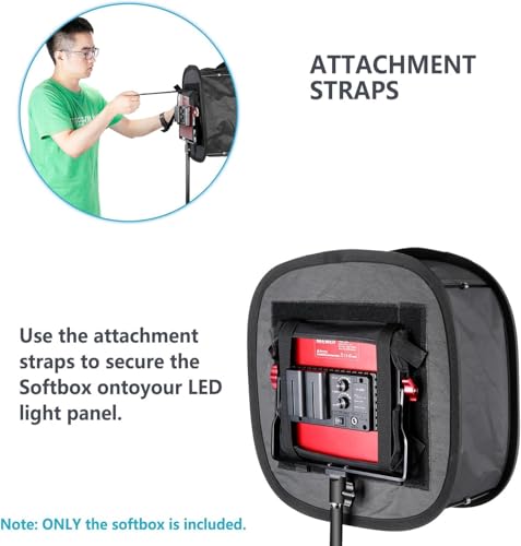 NEEWER 2 Pack LED Light Panel Softbox for 660 480 Video Light,Outer 16.3"x6.5" Inner 9.8"x8.7" Foldable Light Diffuser for Photo Studio Video Shooting - style: 2 Pack