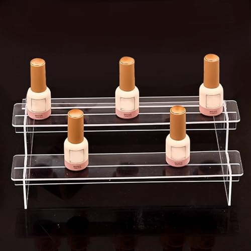2 Tier Acrylic Keystone Display, Clear Acrylic Display Risers, Perfume Clear Stand Holder 7.87×3.74×3.74 Inch, Cupcake Stand Risers for Jewelry, Dessert, Cosmetics Organizer Tabletop Stand Tool