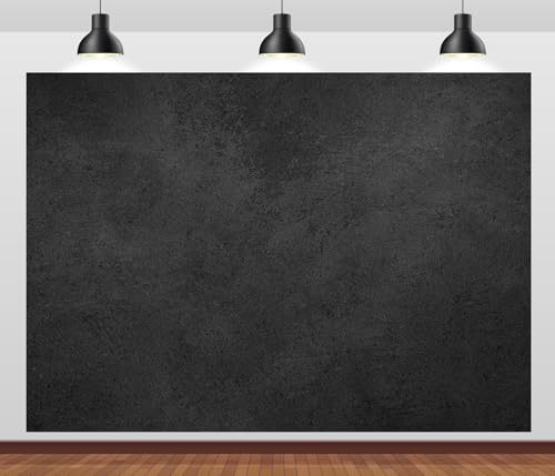 BELECO 12x10ft Fabric Solid Black Wall Backdrop Rough Stone Concrete Texture Black Wall Background for Party Decorations Banner Photoshoot Props - size: 12x10FT