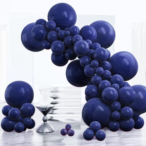 PartyWoo Navy Blue Balloons 100 pcs Different Sizes Pack of 18 12 10 5 Inch Pearl Dark Blue Balloon Arch Kit Garland for Graduation Wedding Baby Shower Birthday Party Decorations Blue-Z90 - color: Blue-z90, size: 5/10/12/18 inch