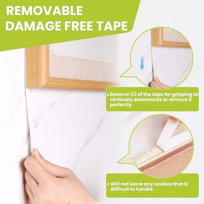Double Sided Tape 1" x 16.5 FT, Damage Free Removable Mounting Tape Heavy Duty, No Residue Foam Tape Strips, Extra Strong Adhesive Tape Waterproof for Paint Wall Picture Hanging Poster Crafts - size: 1in x 16.5ft