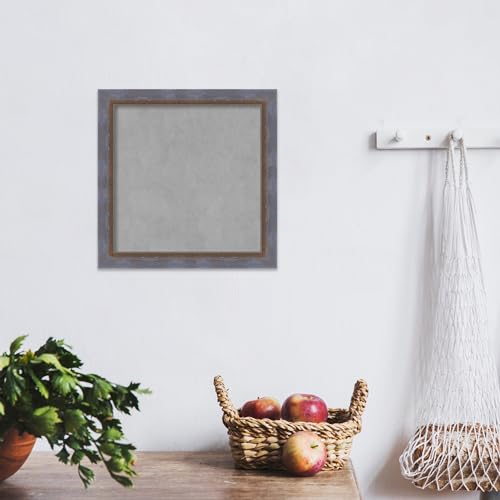 Amanti Art Blue Framed Magnetic Board 14x14 X-Small Vision Board for use with Magnets, 100% Metal Sheet to Display Items as Office Decor or for Home Organization in mudroom, Kitchen or Kids Room - color: Two Tone Blue Copper, size: 14"W x 14"H