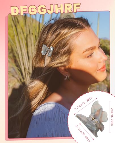 Sequins Butterfly Hair Clips - 12PCS Small Clamps for Thin Hair Styling Accessories, Classic Claws for Women & Girls - color: Sequins(Butterfly)