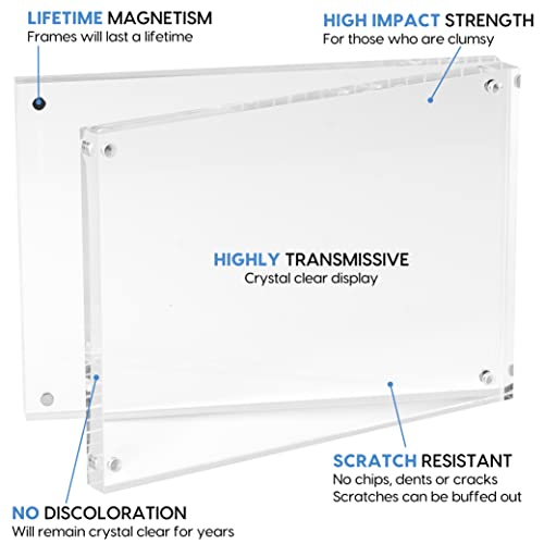 Mammoth 5x7 Magnetic Picture Frames - Frameless, Thick Design - Perfect for Portraits, Art Prints, and Memorable Events - size: 5x7 Frame