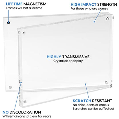 Mammoth 5x7 Magnetic Picture Frames - Frameless, Thick Design - Perfect for Portraits, Art Prints, and Memorable Events - size: 5x7 Frame
