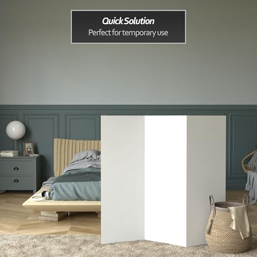 4 ft. Short White Temporary Cardboard Folding Screen - 3 Panels - size: 4 ft Short - 3 Panel