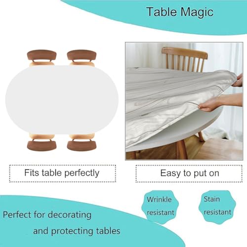 Wood Texture Background Oval Table Cloth Cover Fitted Tablecloth with Elastic Edge Tablecloths Washable Cloths for Parties, Restaurants, Gatherings, Fits 52"x70" Oval TablesStyle 86 - color: Wood Texture -1, size: 70" x 52" (Oval)