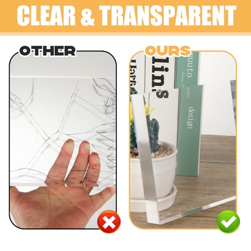 4 Pack 6 x 6 x 1 Inch Acrylic Blocks for Display, Acrylic Base Stand, Clear Polished Acrylics Cubes, Jewelry Displays Stand Pedestal Stand for Collectibles Jewelry Props Plant Display