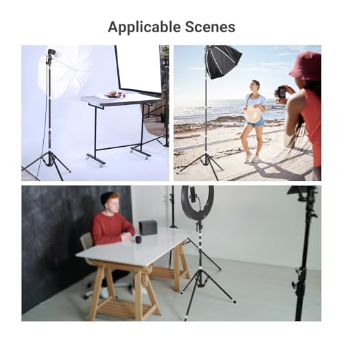 NEEWER Carbon Fiber Tripod Stand w Reversible Legs, 35"-102" Portable Lightweight Photography Light Stand for Strobe Softbox Ring Light Action Cam DSLR Streaming Recording, 6.6lb/3kg Max Load, ST260C - style: 260cm/1-Pack w/Reversible Legs