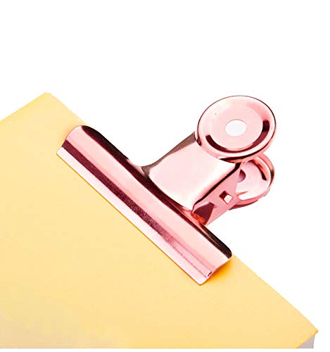 20 Pack 2 Inch Polished Steel Clips, Metal Bulldog Binder Clips, Large Hinge Paper Clips Clamps for Food Bags, Pictures Photos, Art Crafts, Home Office Supply (Rose Gold) - color: Rose Gold