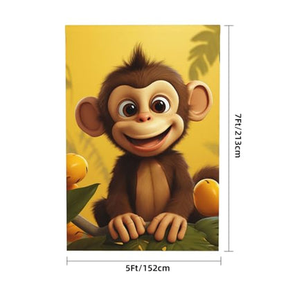 Cute Funny Monkey Banana Backdrop Background for Photography 5x7ft Photobooth Professional Photo Backdrop Curtains Video Photography Studio Photo Backgrounds Banner Booth Background Screen Parties - color: Cute Funny Monkey Banana