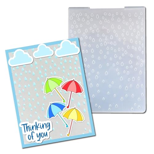 Arbuya Raindrops Plastic Embossing Folders for Card Making Raindrop Textured Embossing Folder for Scrapbooking Pages Paper Crafting Clay Decoration - color: Raindrops 2 background