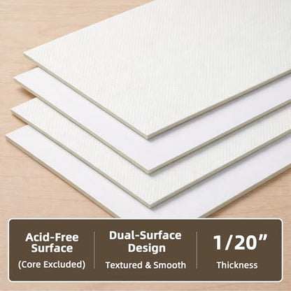 Somime 25 Pack Embossed Backing Boards Only, 12x18 Uncut White Mat Board, Acid Free Backer Boards Ideal for Photos, Pictures, Prints, Frames, and Artwork - size: 12x18