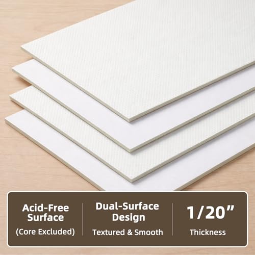Somime 25 Pack Embossed Backing Boards Only, 8x10 Uncut White Mat Board, Acid Free Backer Boards Ideal for Photos, Pictures, Prints, Frames, and Artwork - size: 8x10