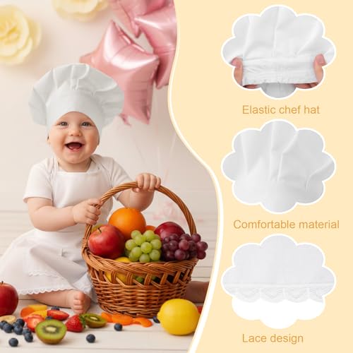 2PCS Baby Chef Outfit Set, Baby Apron and Chef Hat for Newborn Photography Props, Toddler Cook Role Play, Cute Baking Costume for Infants Photography, Babies Bakery Theme Party, 6-24 Months