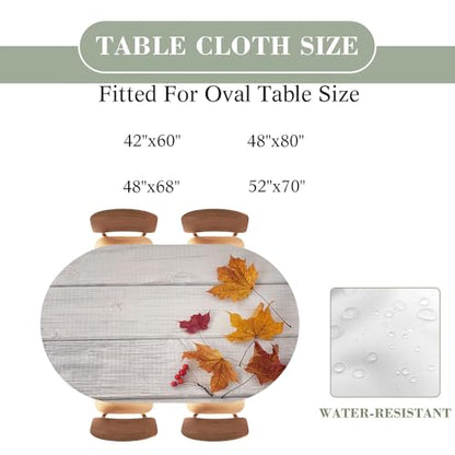 Wood Texture Background White Oval Tablecover Fitted with Elastic, Water Proof, Easy to Clean，Picnic, Party,Terrace, Flowers, Fits 48"x80" Oval Tables, Style68 - color: Wood Texture -17, size: 48" x 80" (Oval)