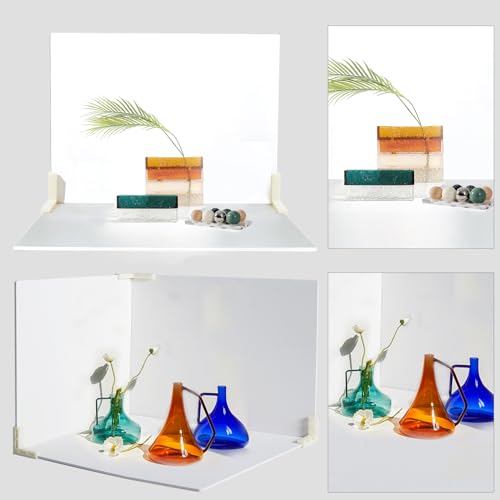 3 PCS Board Photo Backdrop, 15.8x11.8 Inch Waterproof Photography Backdrop Boards with 3 PCS Bracket for Flat Lay, Product Photography Background (White 3) - color: White 3