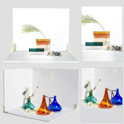 3 PCS Board Photo Backdrop, 15.8x11.8 Inch Waterproof Photography Backdrop Boards with 3 PCS Bracket for Flat Lay, Product Photography Background (White 3) - color: White 3