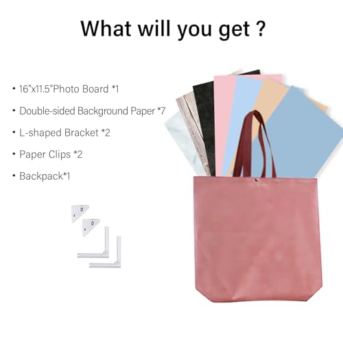 Photo Backdrop Board 7pcs 14patterns Small Product Food Photography Double-Sided Table Top Backdrop Kit Flat Lay Props for Jewelry and Cosmetics(16X11.5 Inch) - color: Light Color