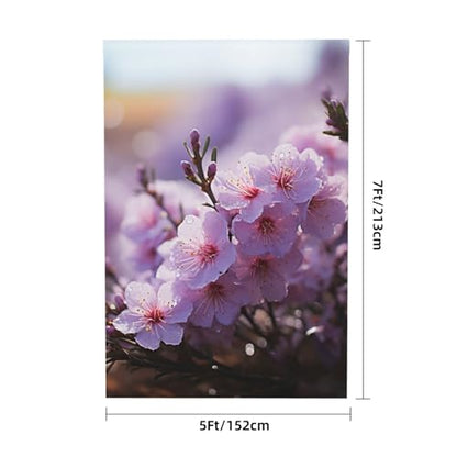 Cherry Blossom Backdrop Background for Photography 5x7ft Photobooth Professional Photo Backdrop Curtains Video Photography Studio Photo Backgrounds Banner Booth Background Screen Parties - color: Cherry Blossom