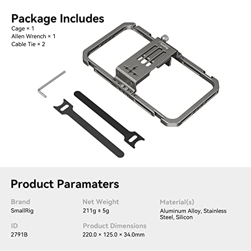 SmallRig Universal Smartphone Video Rig for iPhone 17 16 15 14 for Samsung, Filmmaking Vlogging Rig Aluminium Alloy Phone Video Cage Grip with Cold Shoe Mount for Videomaker Videographer - style: Cage
