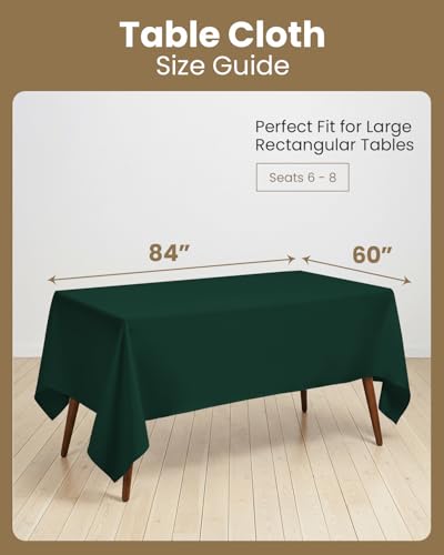 Utopia Kitchen Rectangle Table Cloth 2 Pack(60x84 Inches, Hunter Green), Tablecloth Machine Washable, Polyester Table Cover for Dining, Buffet Parties, Picnics, Events, Weddings and Restaurants - color: Hunter Green, size: 2 Pack 60x84 Inch Tablecloth