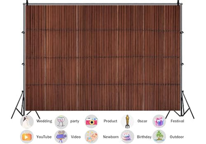 Dark Brown Bamboo Reed Mat Vertical Lines Backdrop Natural Wood Slat Texture Background for Asian Theme Party Decorations Zen Home Wall Decor Photo Studio Props 8X8ft Fabric - size: 8X8ft