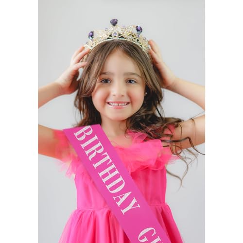 CIEHER 67" L x 3.6" W Birthday Sash - Rose Pink Girl , Queen , Gifts and Decorations - color: Rose Pink