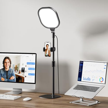 Video Conference Lighting for Zoom Meeting, Ring Light for Desk with Flexible Stand, 30 Light Modes Zoom Lighting for Computer, Desk Ring Light & Memory Function for Video Calls, Live Stream, Webcam - size: 1Pack