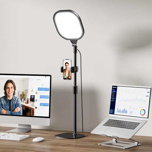 Video Conference Lighting for Zoom Meeting, Ring Light for Desk with Flexible Stand, 30 Light Modes Zoom Lighting for Computer, Desk Ring Light & Memory Function for Video Calls, Live Stream, Webcam - size: 1Pack